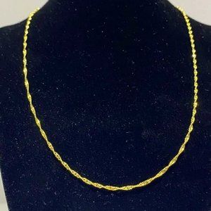 Primavera Italy Danecraft 24k Gold Over 925 Sterling Silver Singapore Chain Neck